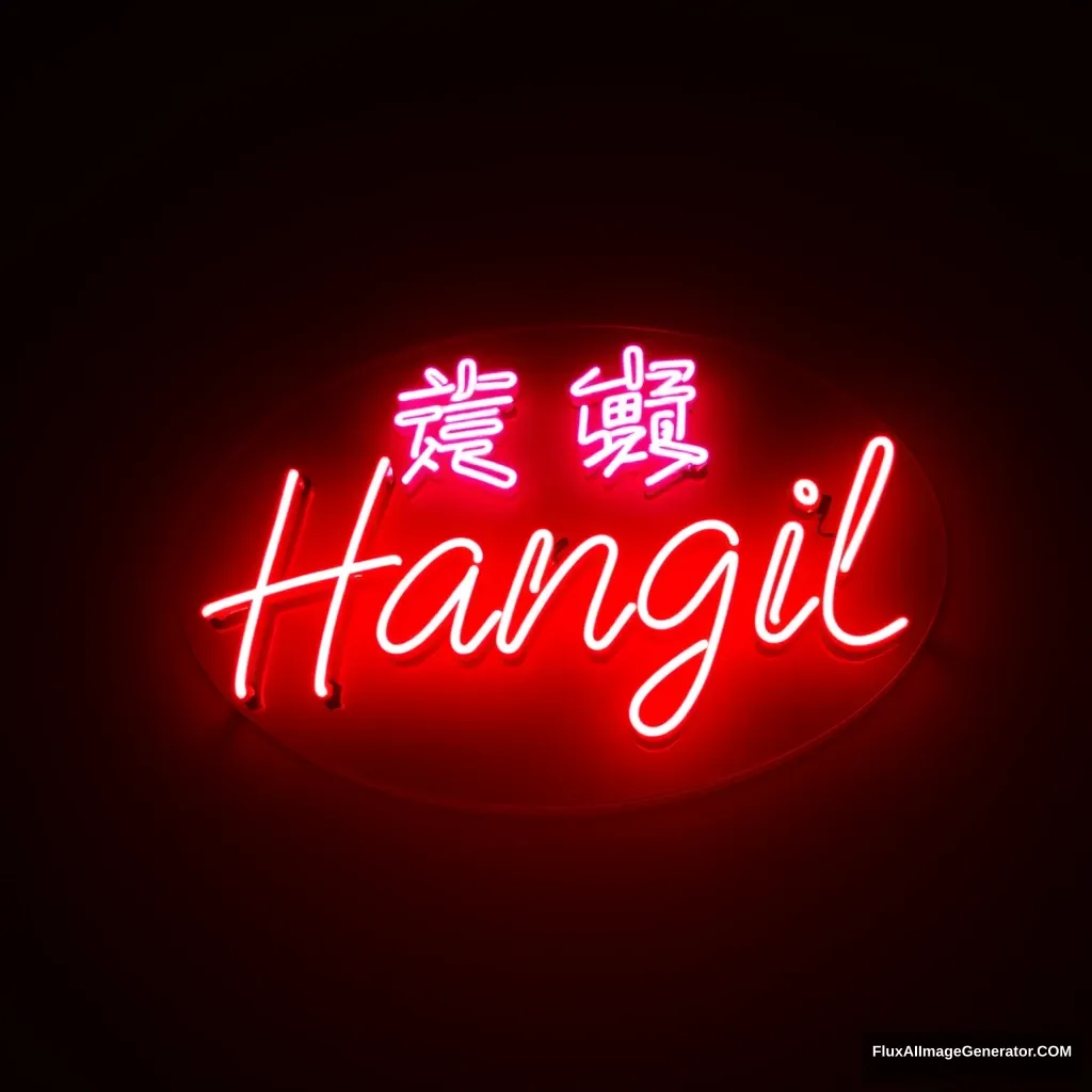 'Hangil' neon sign - Image