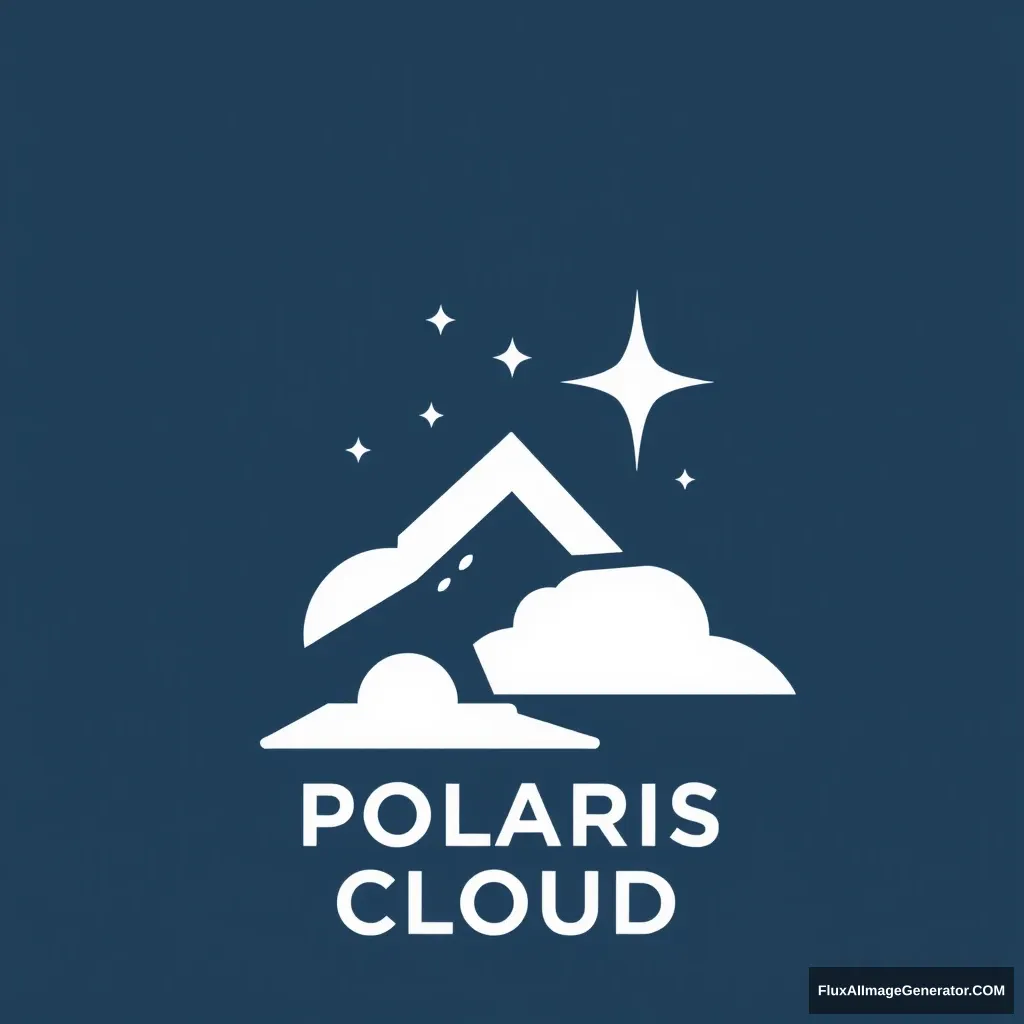 Design a logo for Polaris Cloud. Combine the North Star and cloud services. Keep the design simple. - Image