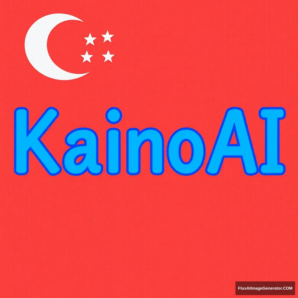 A blue word "KainoAI" with a Singapore flag background.