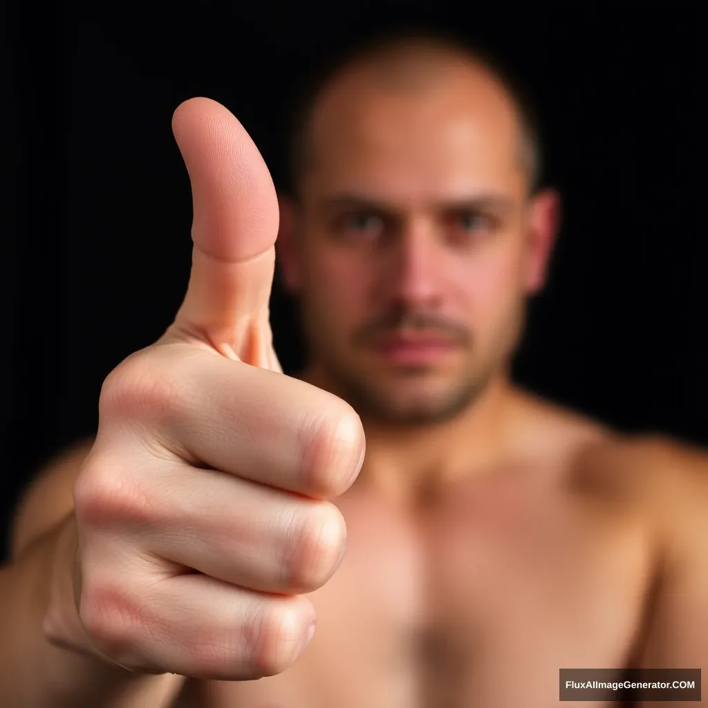 portrait, hand, thumb up, upper body