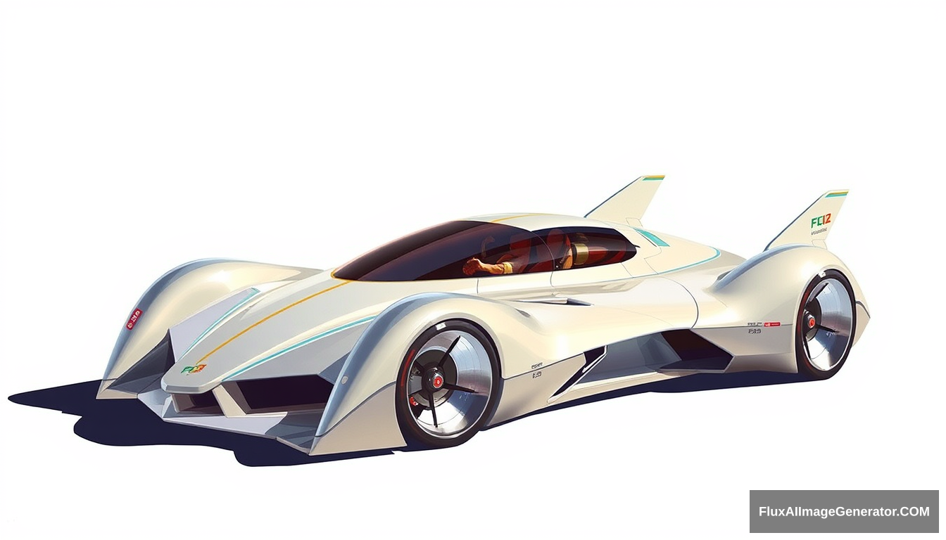 concept car, as illustrated by Syd Mead, inspired by the F15 fighter.