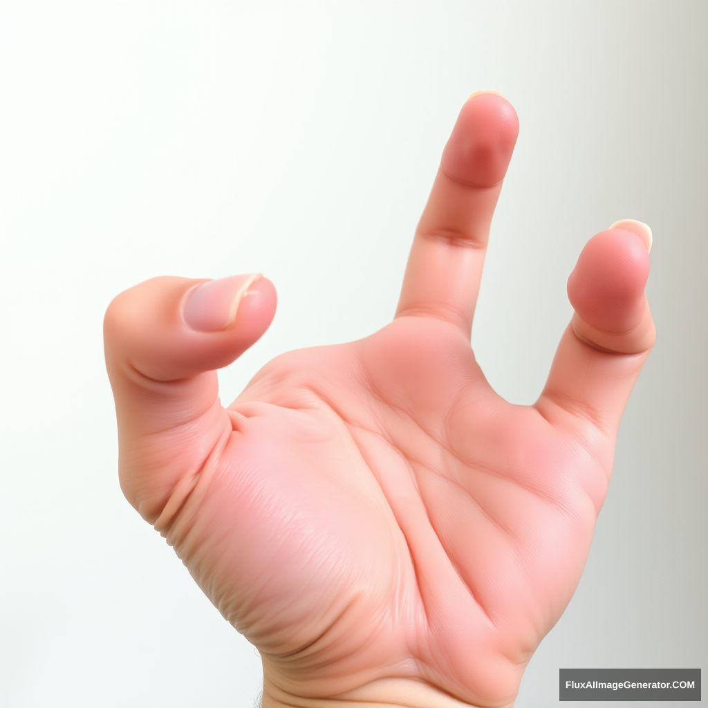 A human hand with two opposing thumbs.