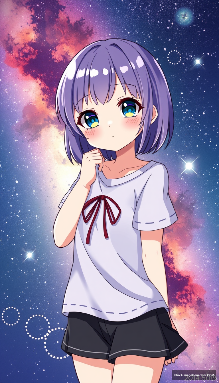 Galaxy anime girl. Cute. Random style.