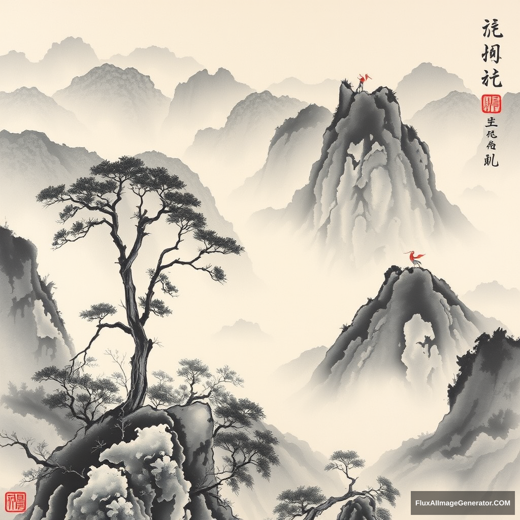 "Langshan Landscape Painting." - Image