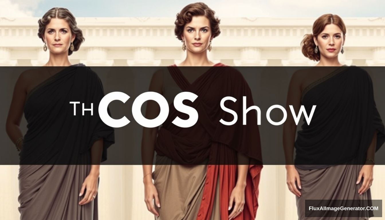 Poster for a new TV show called "The COS Show" about women in ancient Greece. - Image