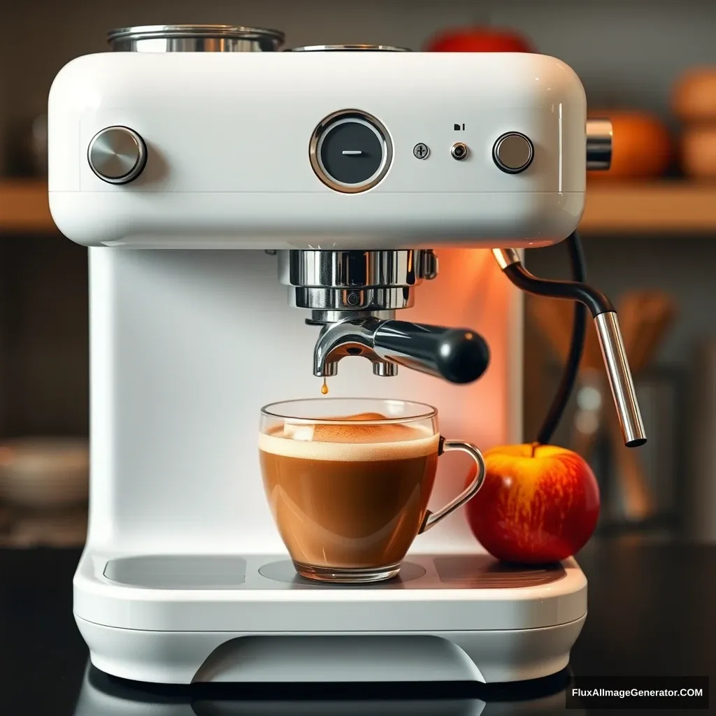 A coffee machine, beautiful, apple style.