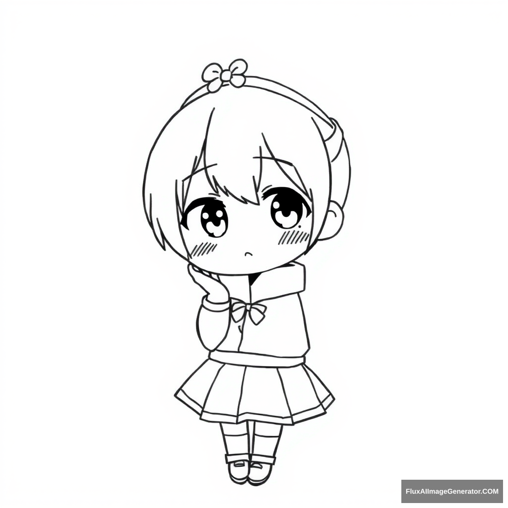 basic line art girl manga kawaii