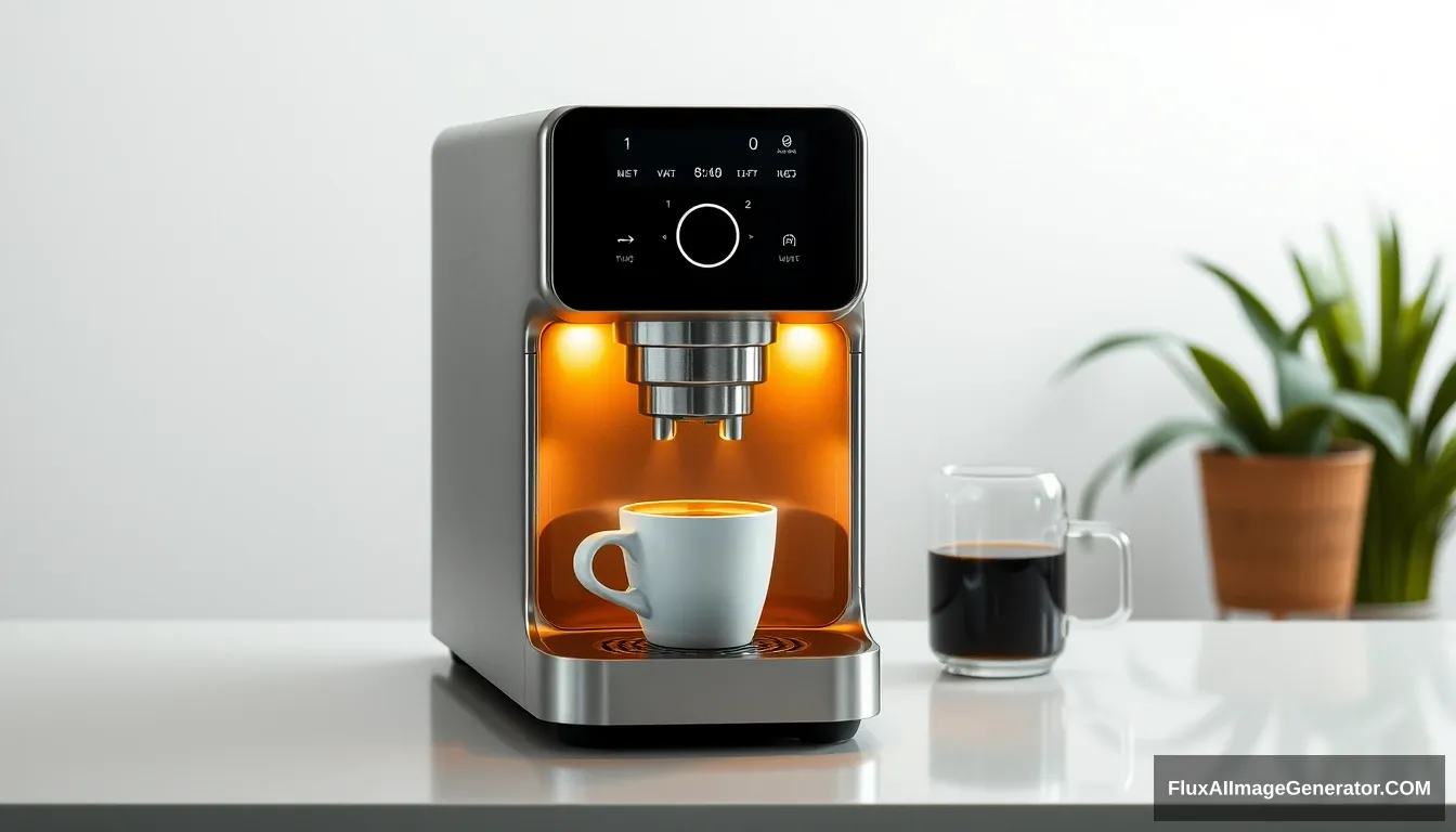 A coffee machine, beautiful, Xiaomi style. - Image