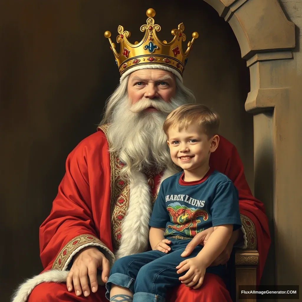 king with big boy - Image