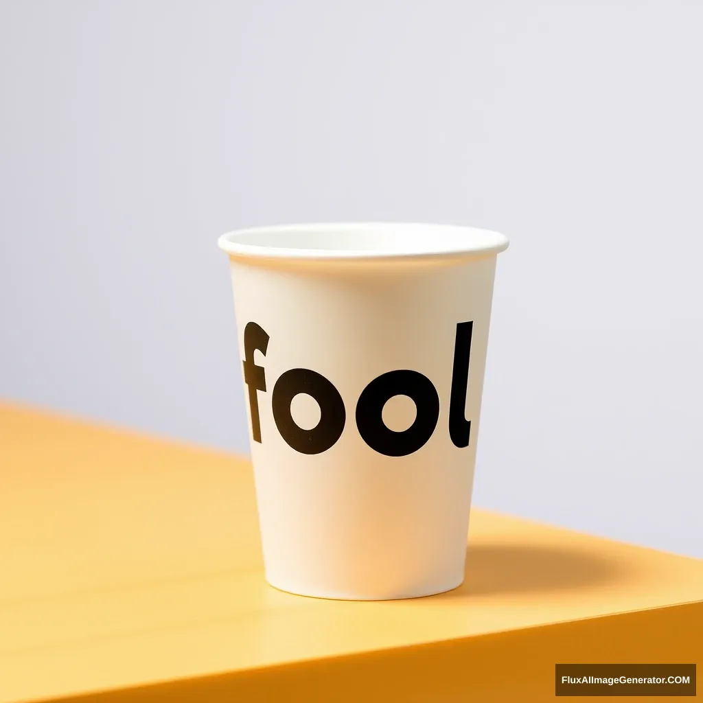 a paper cup that prints "fool" - Image