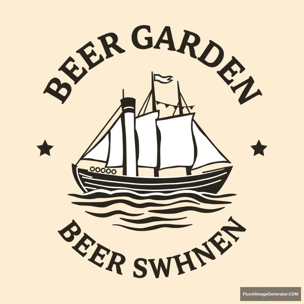 "I need a logo for a beer garden in Königswinter, which is located on a ship." - Image