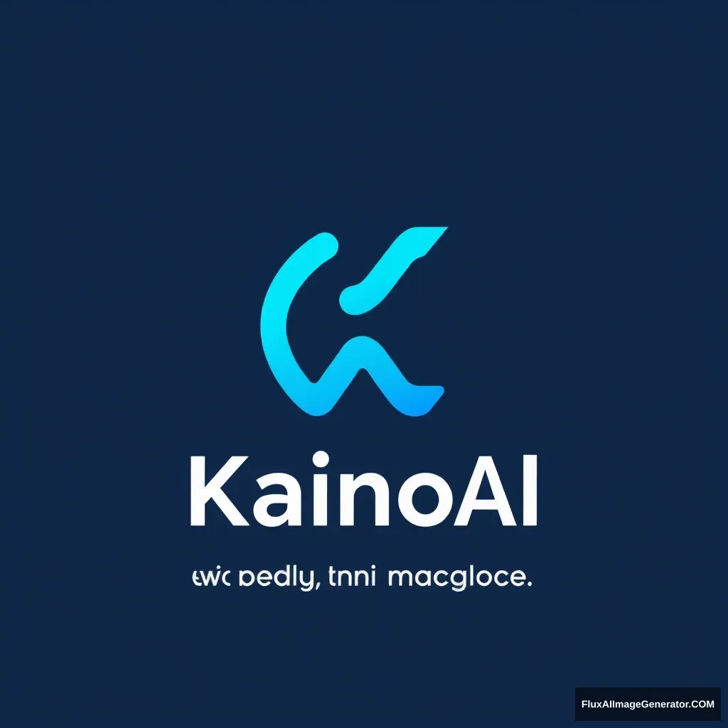 Design a blue logo with the words "KainoAI," which needs to express the idea of transforming spaces with design magic.