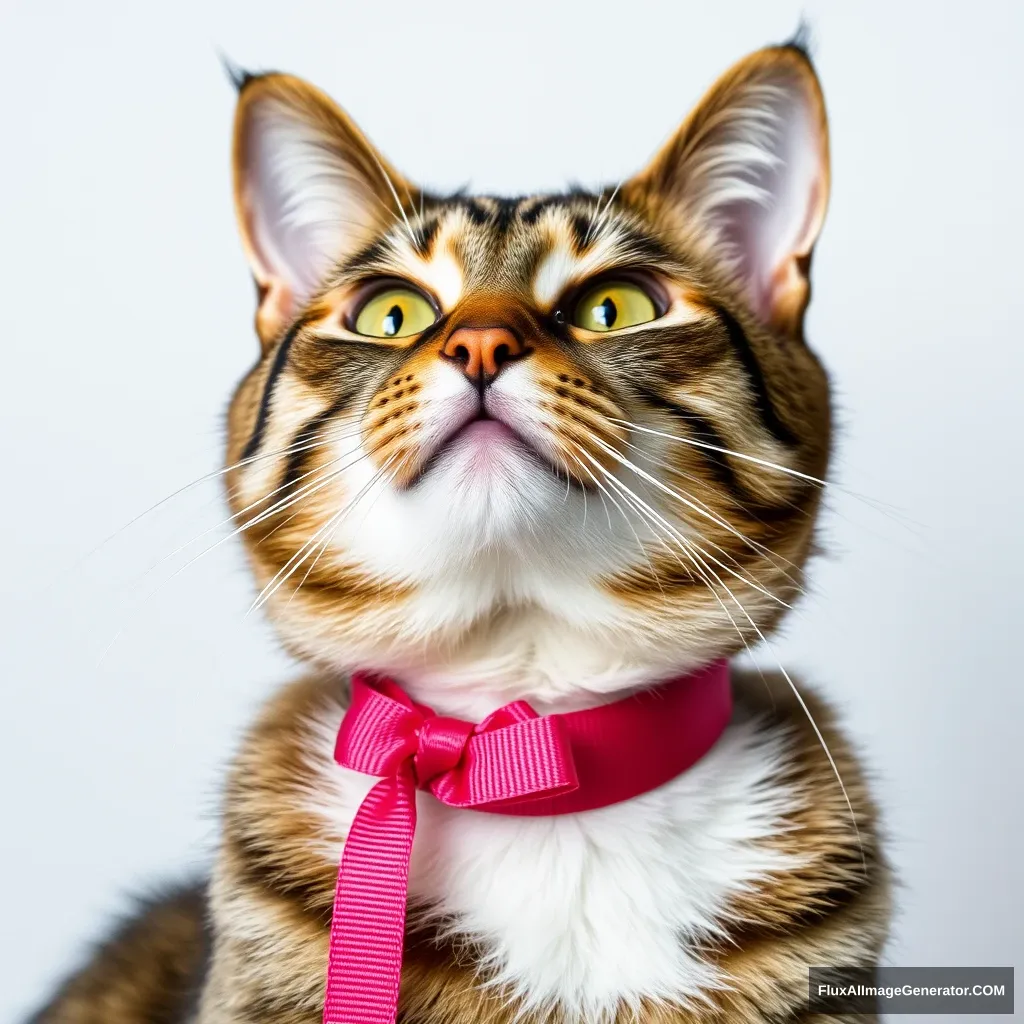 neck on ribbon cat - Image