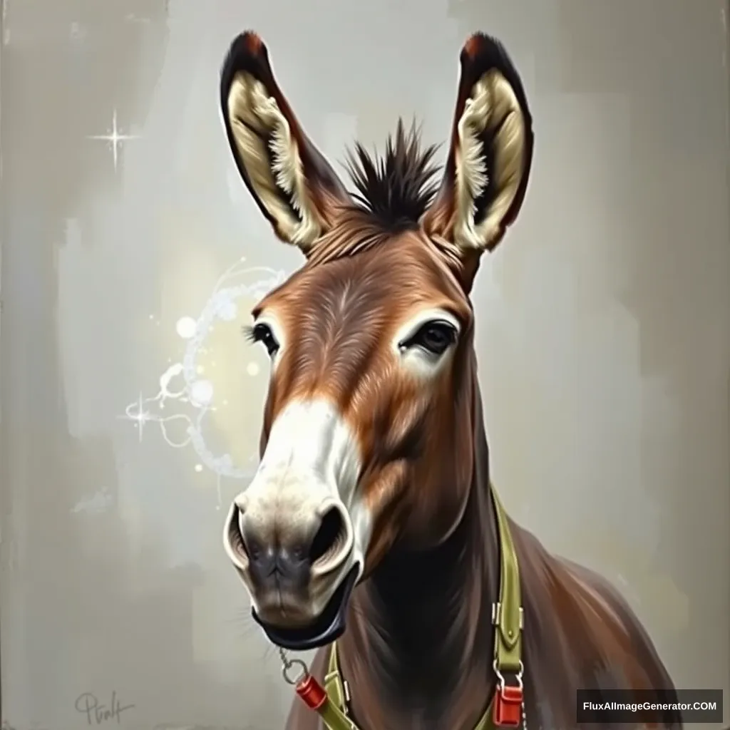 I want a painting of Gordon Ramsey as a donkey. - Image