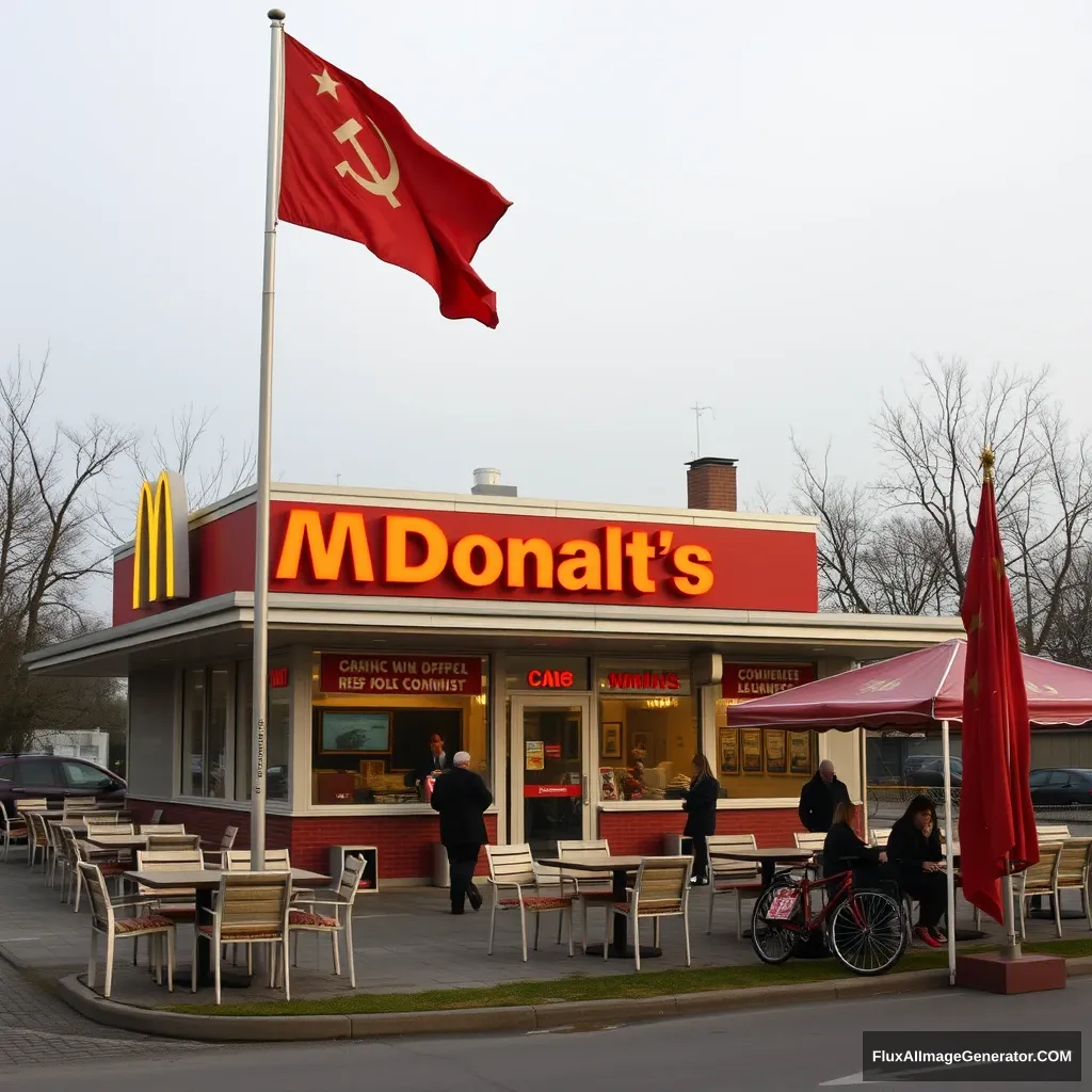 a soviet communist McDonald's restaurant - Image