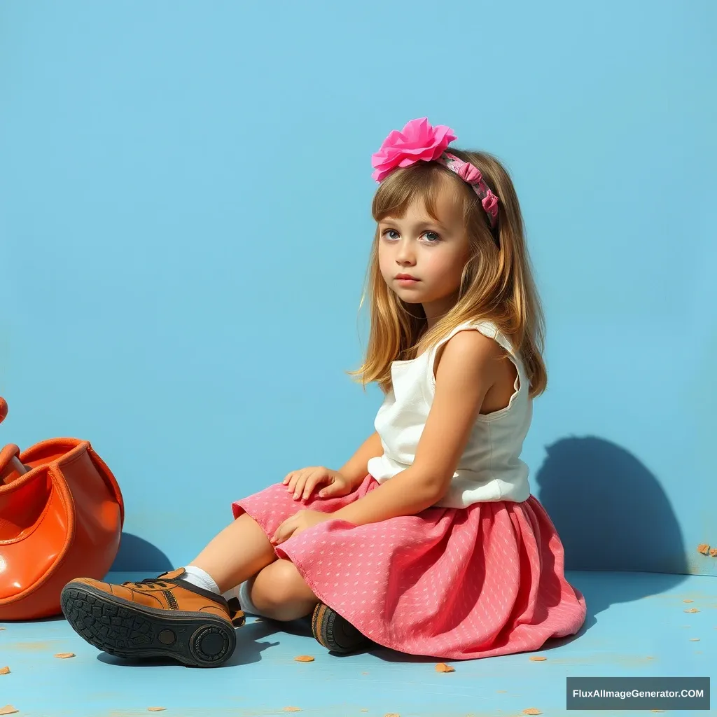 a girl sitting