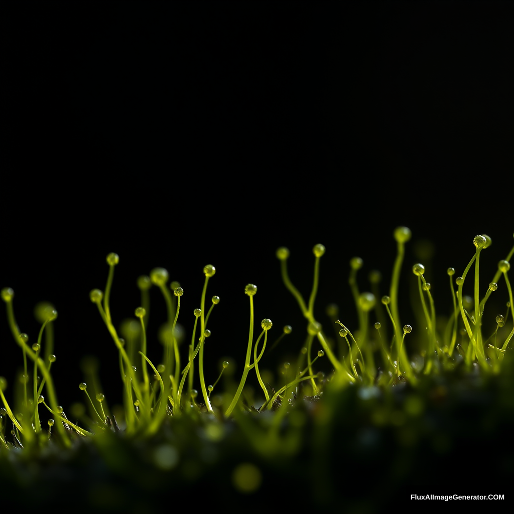 bacteria filament field cover the ground black background