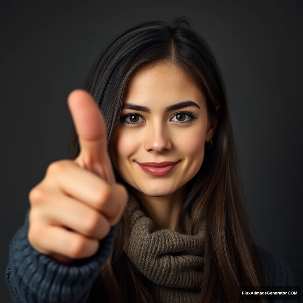 portrait, hand, thumb up. - Image