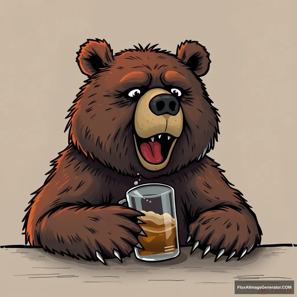 A very, very drunk bear after a long weekend of fixing nonsense IT issues.