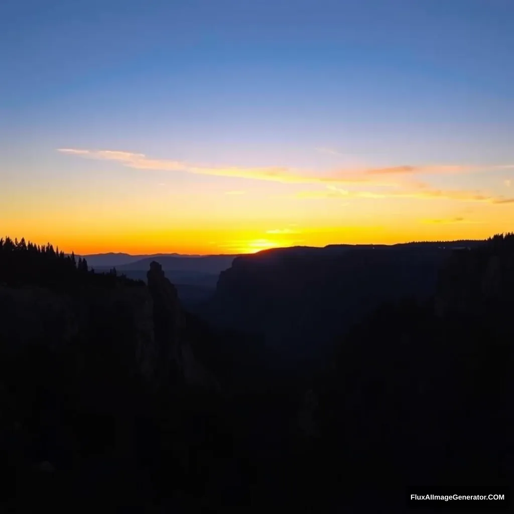 "A blue sunset in a national park in the United States."