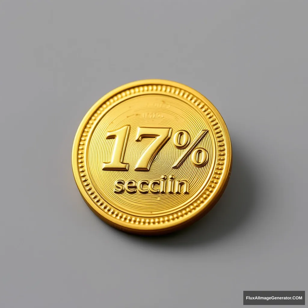 Draw a very luxurious golden coin that represents the right to purchase at a 17% discount.