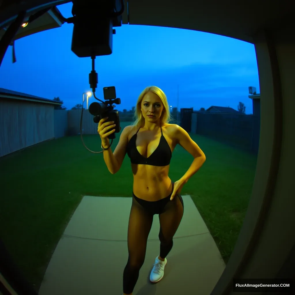 Security camera footage of fitness model influencer Emma