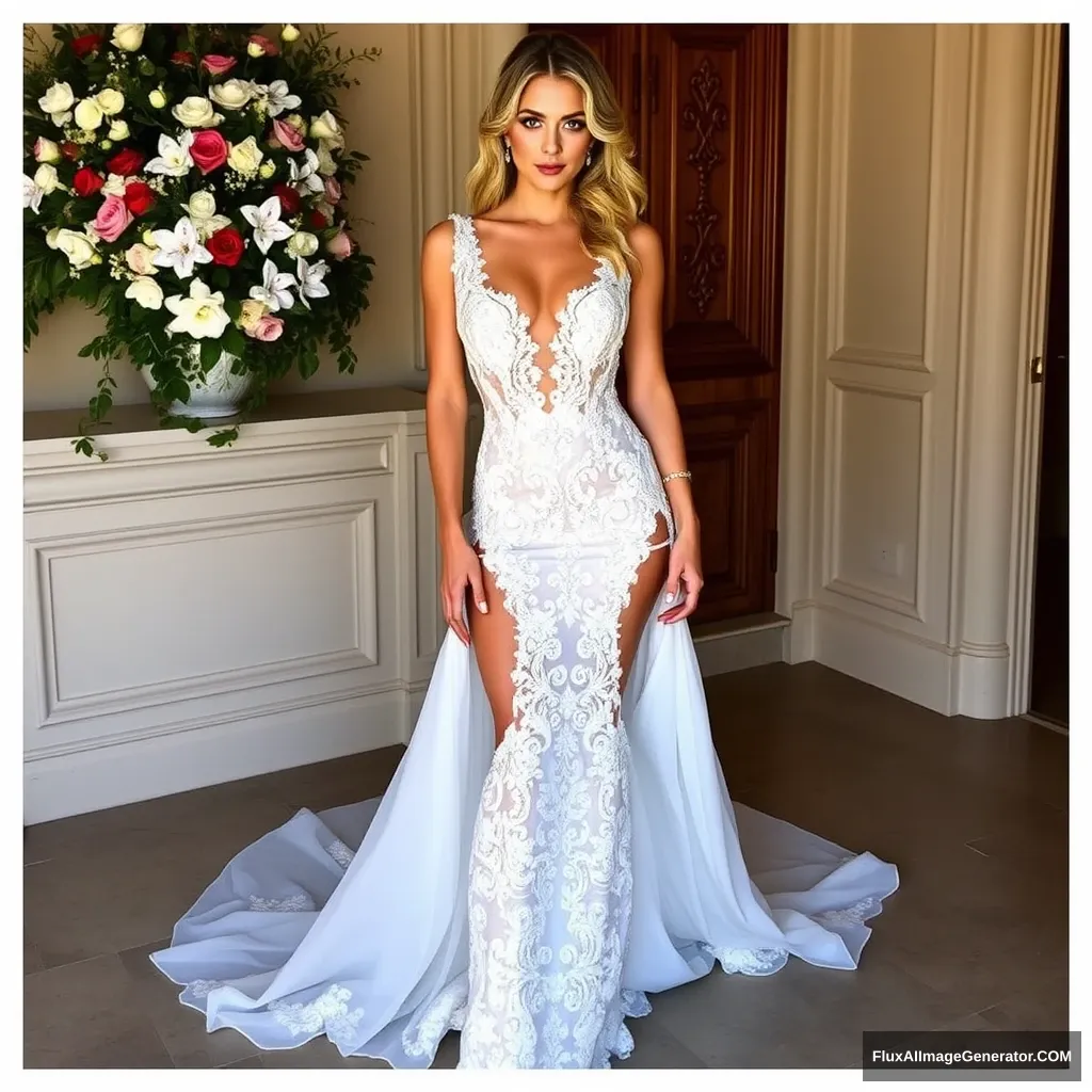 Fitness model influencer Emma's daring wedding dress.