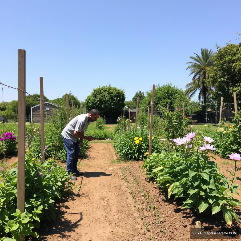 human in garden