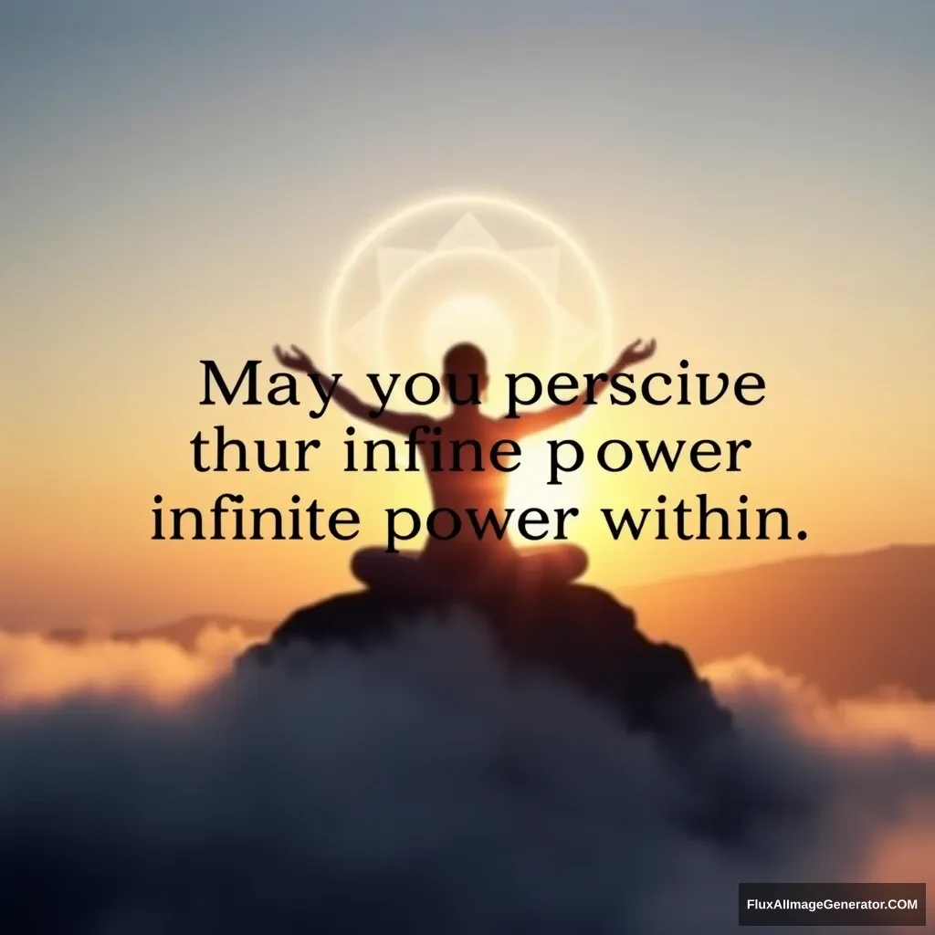 "May you perceive the infinite power within." - Image