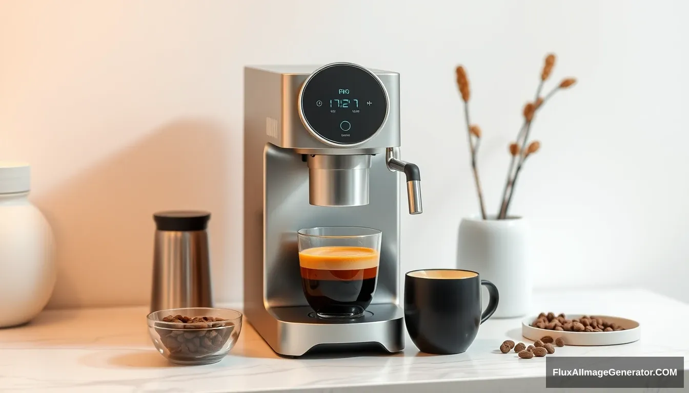 A coffee machine, beautiful, Xiaomi style.