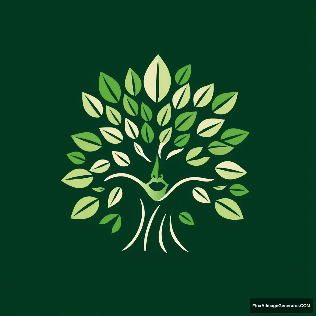 Make a logo for the ForestBond app. I want a tree with many leaves. The tree should resemble a woman's features. It should have a modern feel.