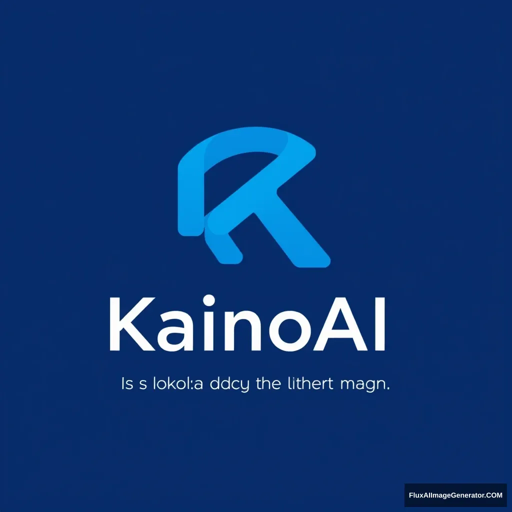 A blue logo with the words "KainoAI," to express the transformation of spaces with design magic. - Image