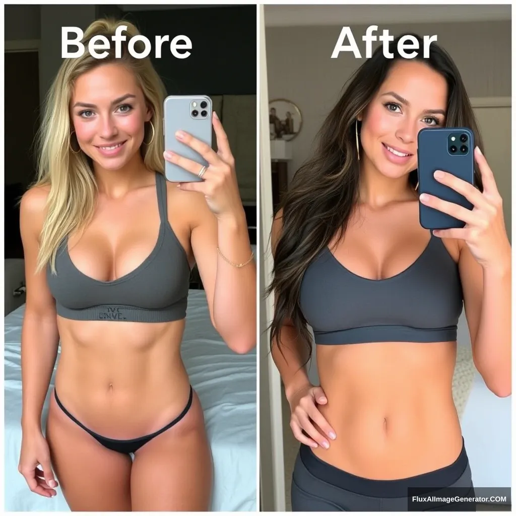 Fitness model influencer Emma's before-after photos