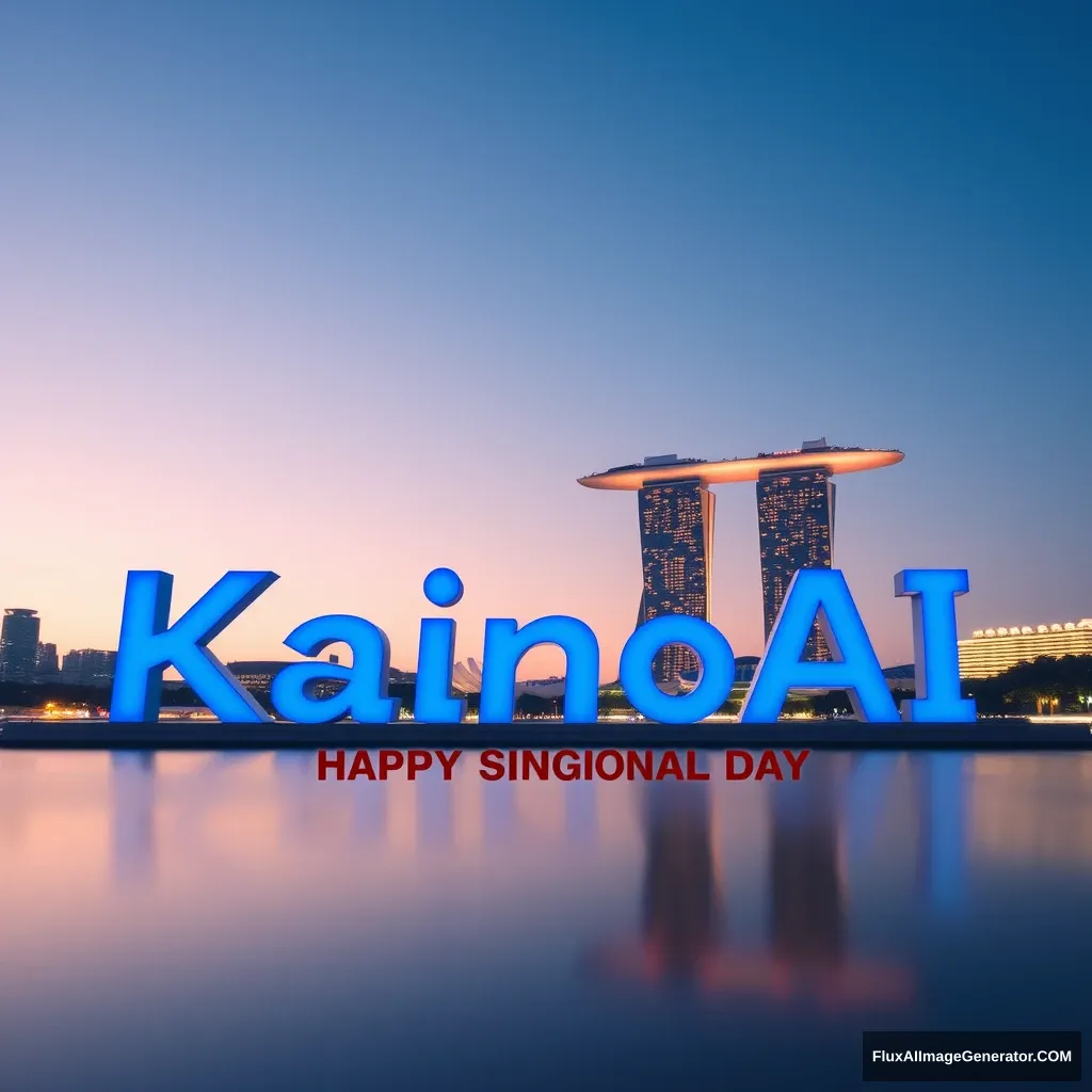 A blue word "KainoAI" to celebrate Singapore National Day.