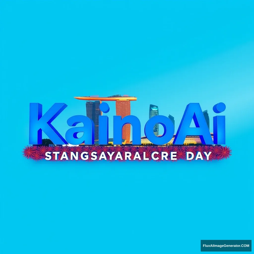 A blue word "KainoAI" to celebrate Singapore National Day. - Image