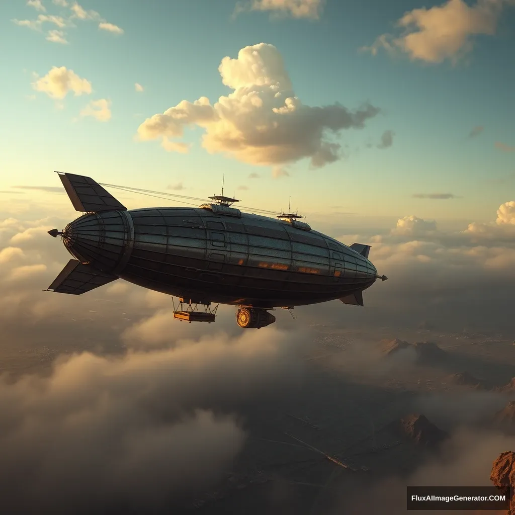 zeppelin, Warhammer 40000 style, hyper-realistic photo, 8K, Unreal Engine - Image