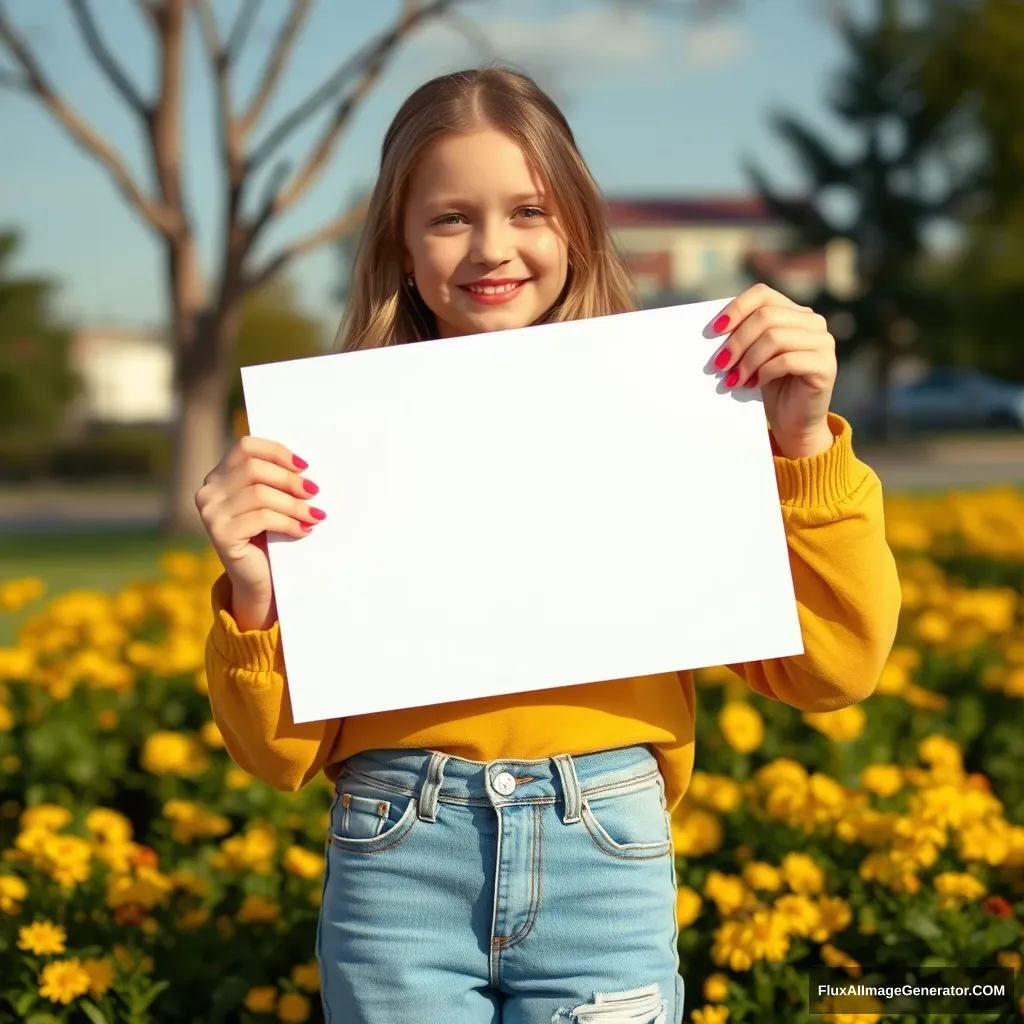 a teen girl holding a white paper - Image