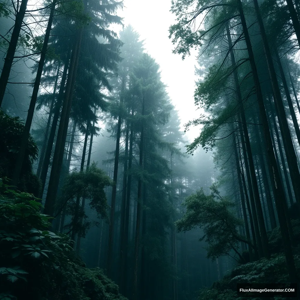 a rainy forest