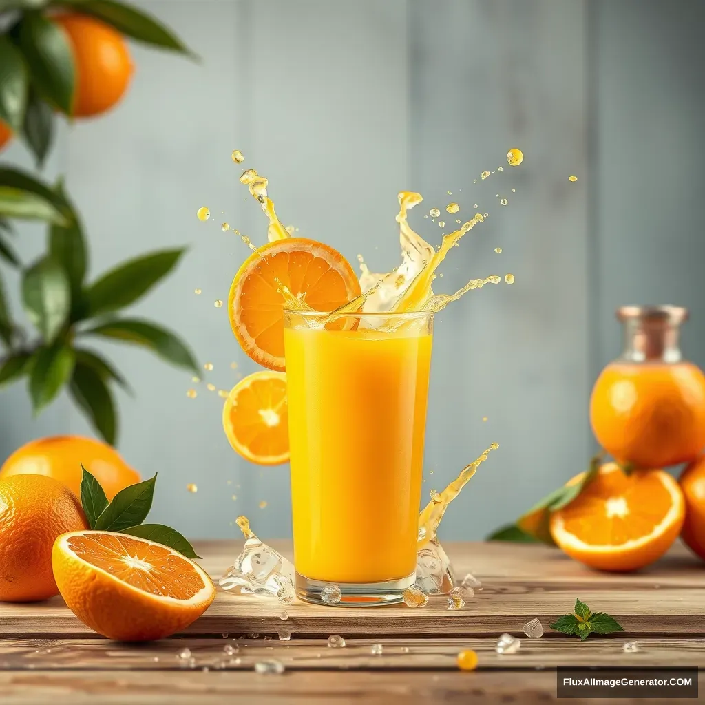 Orange juice splash advertisement - Image