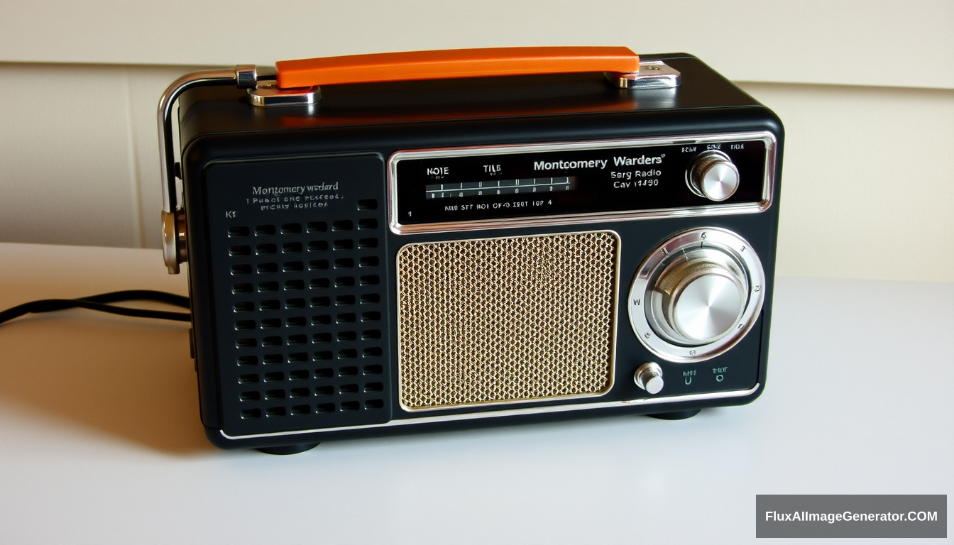 Montgomery Ward's portable radio, circa 1965, 4k. - Image