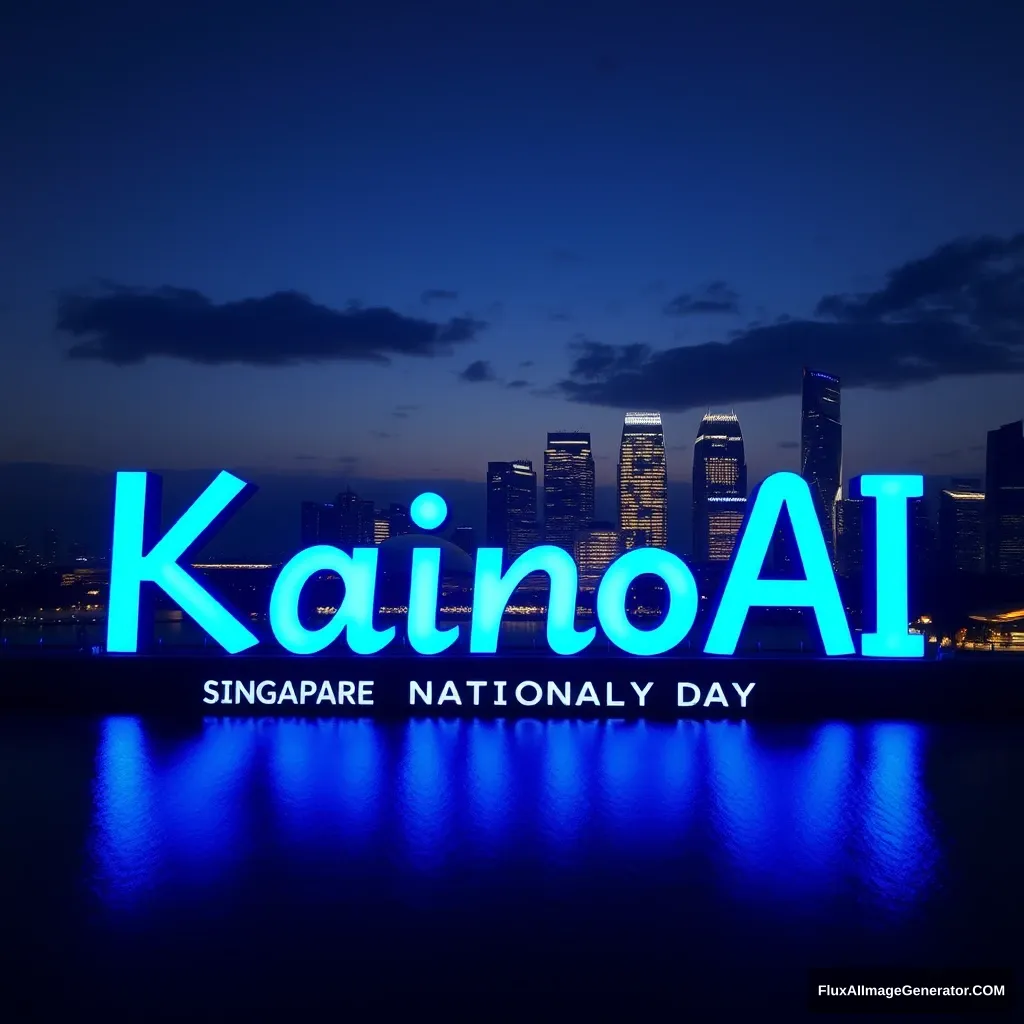 A blue word "KainoAI" to celebrate Singapore National Day.