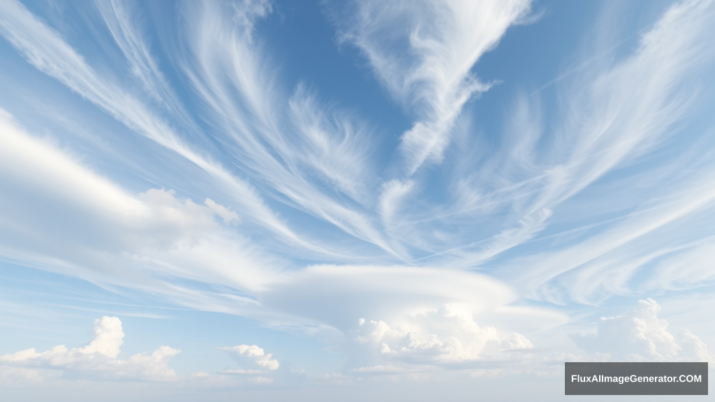 "Cirrus clouds, distant view, sky, 3D rendering" - Image