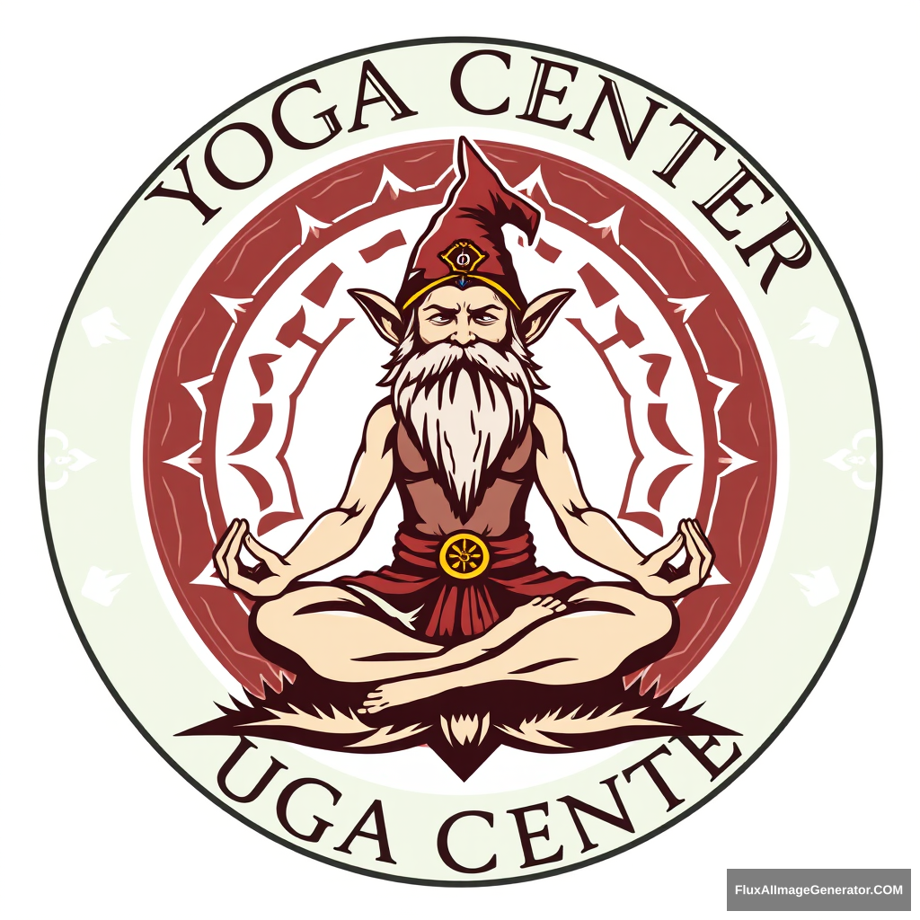 Yoga Center Logo: Dwarf Dungeons & Dragons lotus position