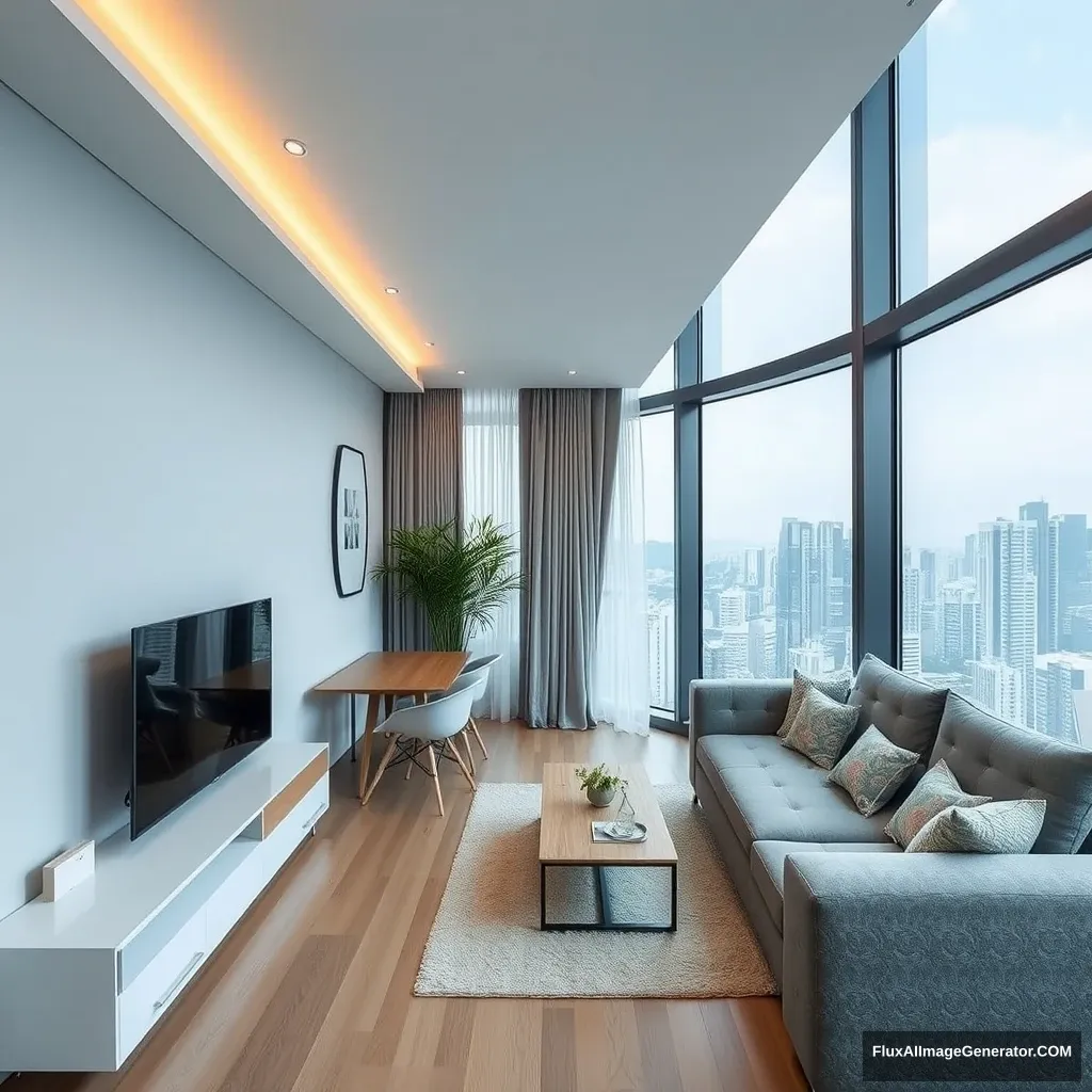 modern apartment in hong kong measuring 380 sqft, east facing