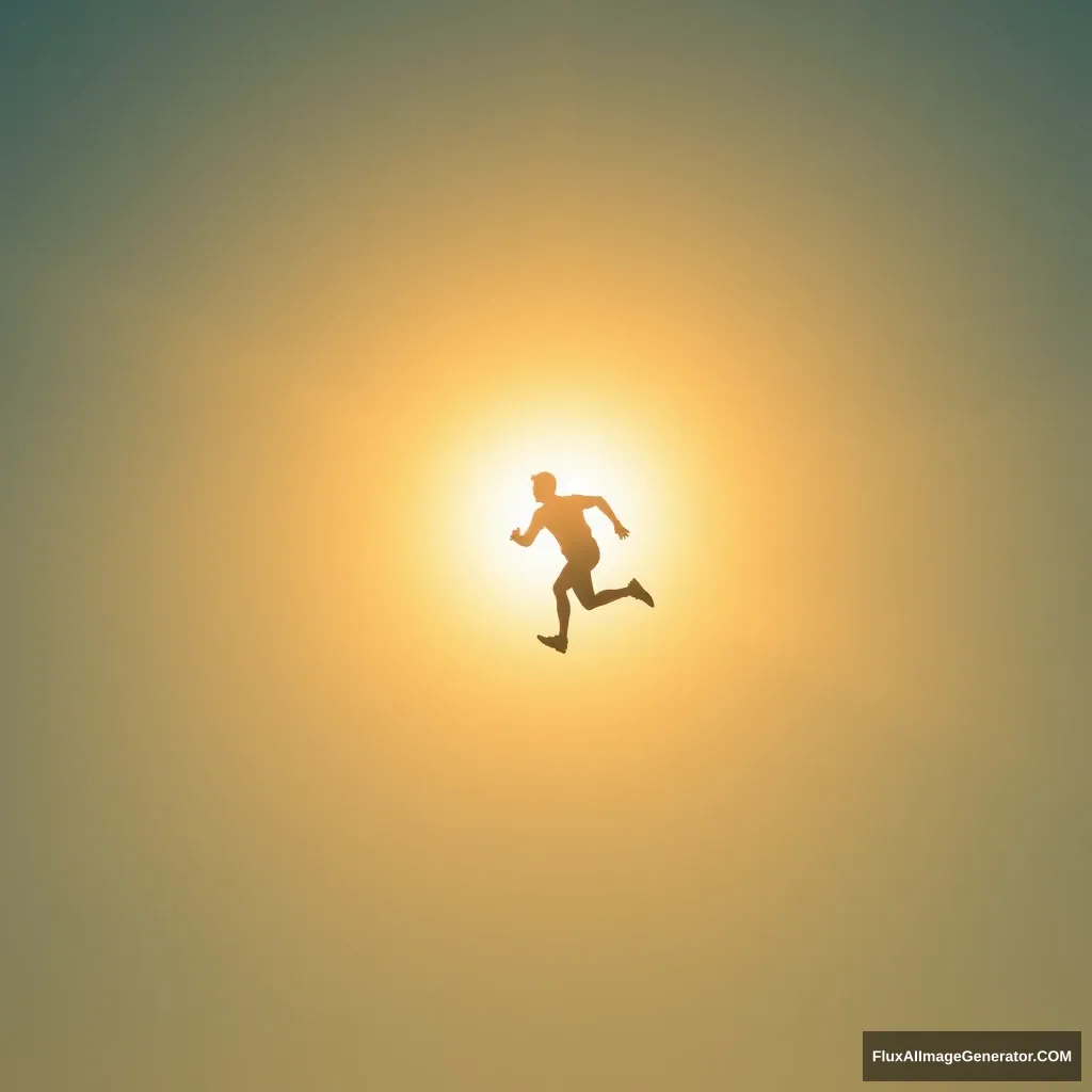 a man running on the sun - Image