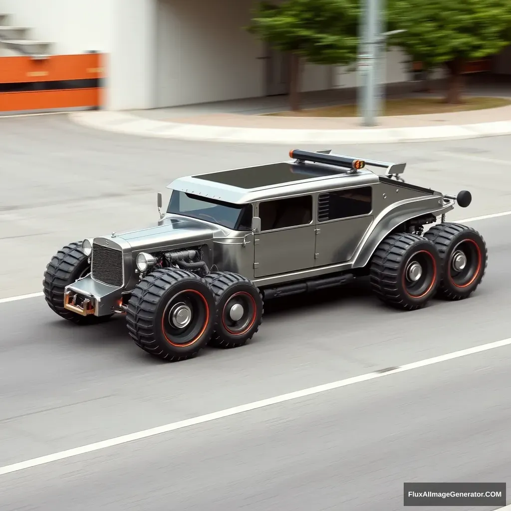 80-wheeled car