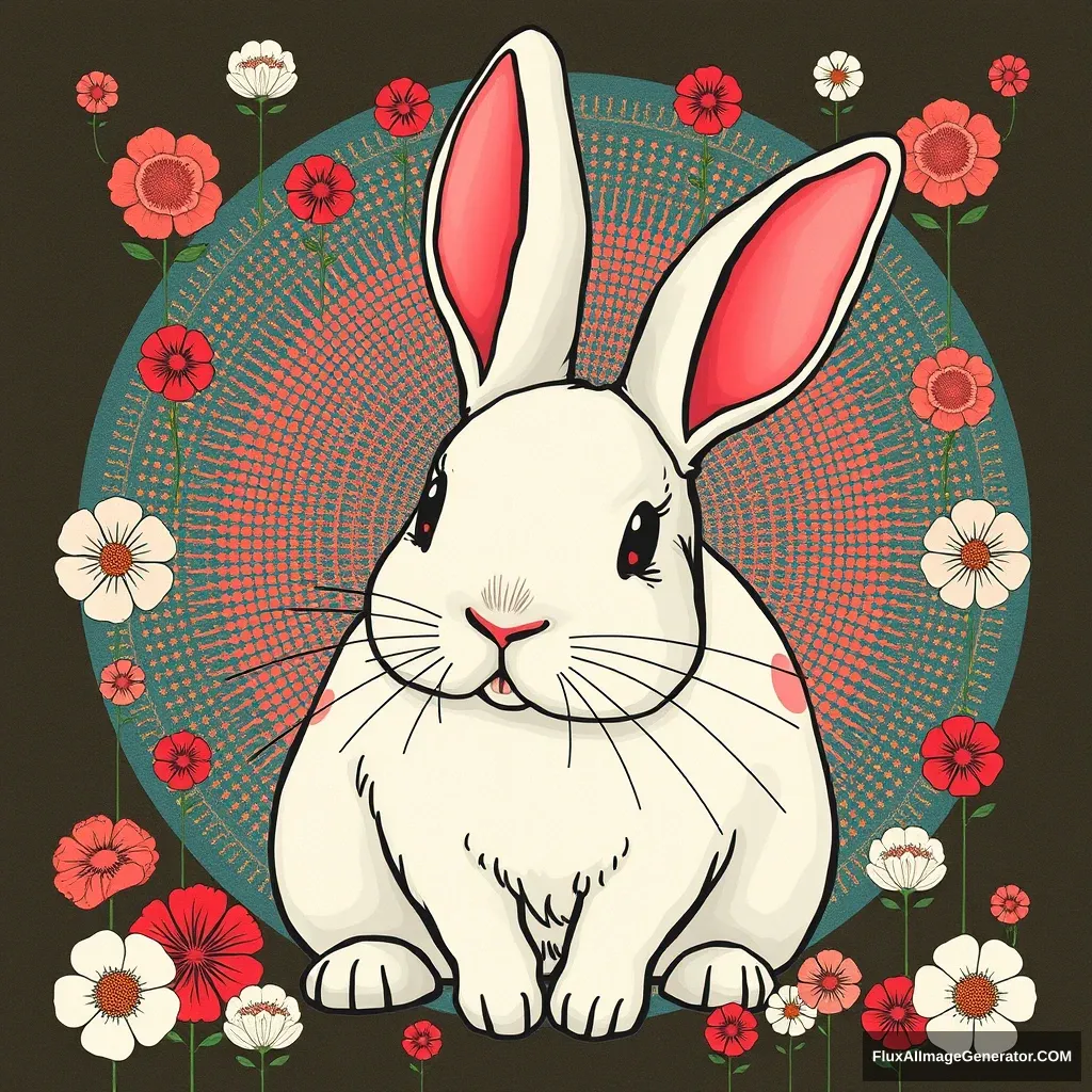 "Rabbit in the style of Takashi Murakami"