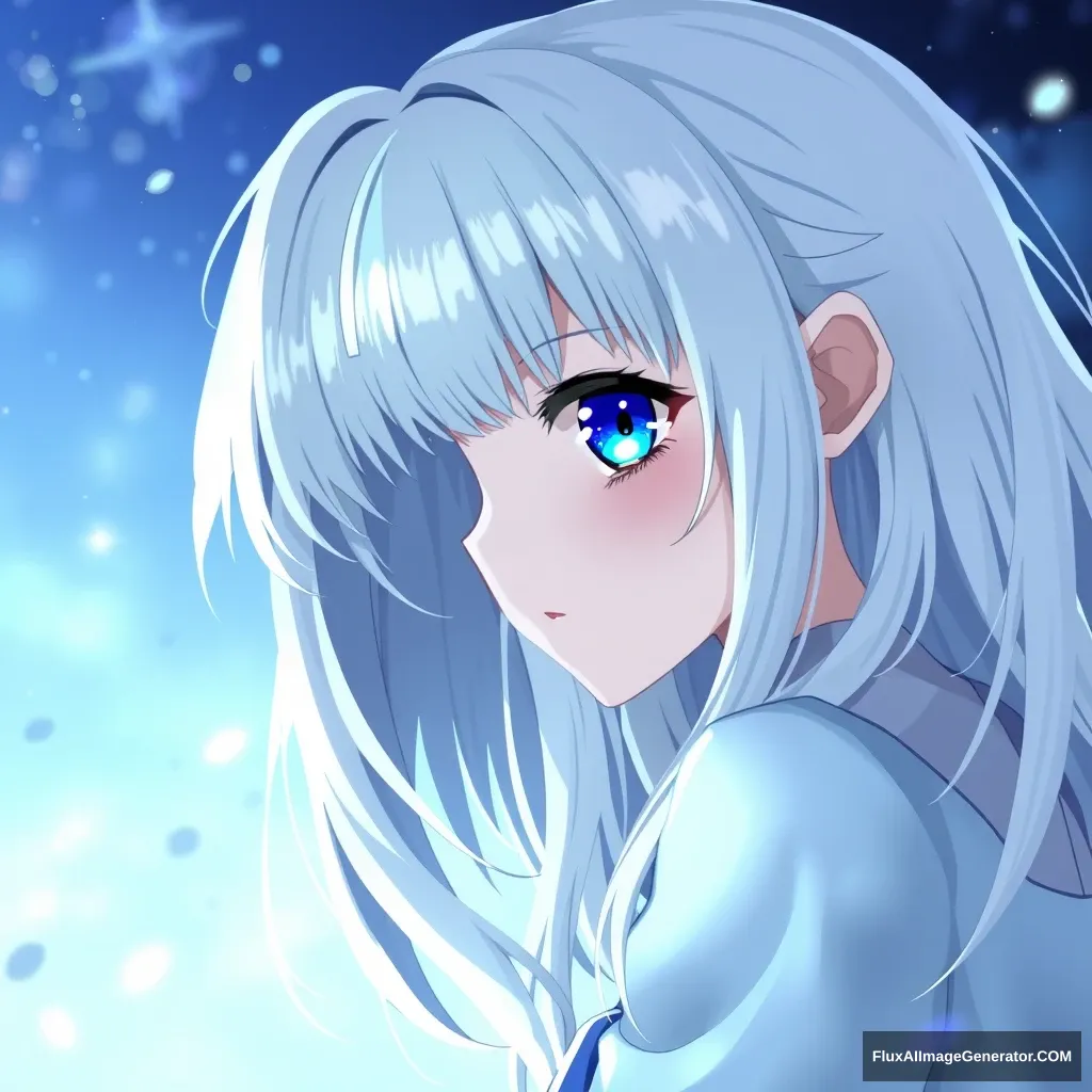 girls, white hair, blue eyes, anime - Image