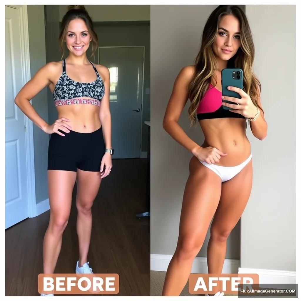 Fitness model influencer Emma's before-after photos