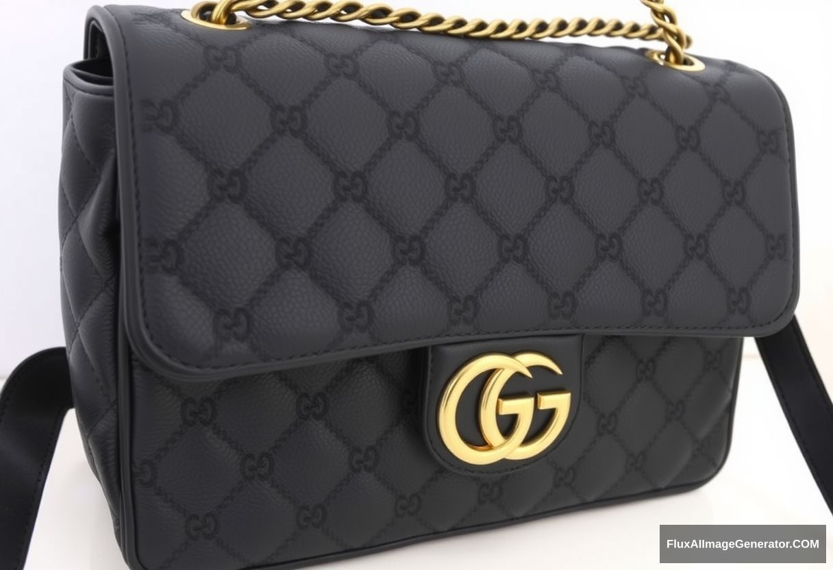 Chanel classic bag, with Gucci logo. - Image